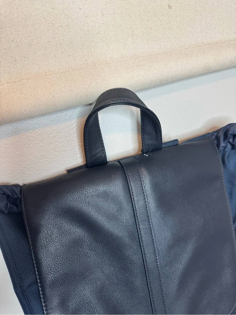 Jimmy Choo Parfums Navy Blue & Black Drawstring Backpack